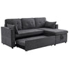 L-Shaped Sofa Bed 3 Seater Couch Pull Out Sectional Couch Bed Corner Sofa Grey