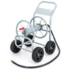 Outside Portable Water Hose Holder Garden Hose Reel Cart Water Hose Cart Silver