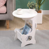 Round Coffee Table Sofa Side Table with Storage Bedside Tables White