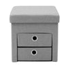 Folding Storage Ottoman Box Drawer Footstool Foldable Bench Chair Footrest Linen