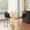 2x Breakfast Bar Stools Bar Kitchen Pub Stools Chairs with Backrest Metal Legs
