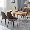 2x Brown Dining Chairs Faux Leather High Back Diamond Design Chairs Modern