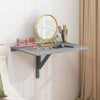 80 x 60 cm Drop-Leaf Floating Writing Desk Wall Mounted Folding Table-Grey