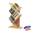 5 Shelf Tree Free Standing Bookshelf Wood Shape Desk White Bookcase Display Rack