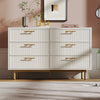 6 Chest of Drawers Bedroom Wooden Drawer and Metal Frame for Bedroom Living Room