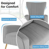 Velvet Upholstered Wingback Chair Curved Tufted Accent Armchair w/Pillow