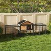 Rabbit Hutch Outdoor with Steel Run, Removable Plastic Tray