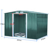 Backyard Storage Shed 10 x 8ft Tool House &Free Base Apex Roof Garden Shed Green