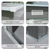 Galvanized Steel Outdoor Garden Storage Shed W/ Open Shed for Bike Tool 5.5x9FT
