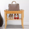 Slatted Natural Bamboo Wood Bathroom Shower Stool Bench Seat Shoe Rack Shelf