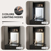 Dressing Vanity Table 2 Drawers Desk with LED Light Mirror Fold-up Side Panel