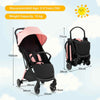 One-hand Folding Infant Carriage Lightweight Infant Stroller Gift-Pink