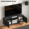 Modern TV Stand Cabinet with Storage 2 Cable Hole for Less than 55" Black