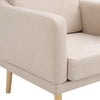 Beige Armchair with Rubber Wood Legs Upholstered Accent Chair Single Sofa Lounge