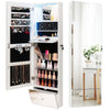 Costway 120cm LED Jewelry Mirror Cabinet Wall Mounted Jewelry Armoire Organizer
