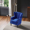 Upholstered Velvet Armchair Oyster Wing Back Chair Single Sofa Lounge Fireside