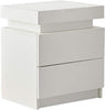 Modern Wooden Finish with Drawers Lift Bedside Table Nightstand RGB LED Light UK