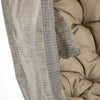 Folding Hanging Egg Chair with Cushion and Stand for Indoor Outdoor Khaki