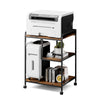 3-Tier Mobile Printer Stand with Storage Shelf Rolling Printer Cart Home Office