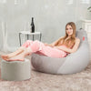 Round Bean Bag Footstool Footrest Stool Chair Pouffe Beanbag Full Filled Seat UK