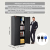 VEVOR Metal Storage Cabinet w/ 3 Keys Adjustable Shelves & Magnetic Door Black