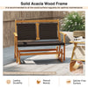 Outdoor Wooden Glider Bench 2-Person Swing Gliding Rocker with Backrest