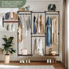 Industrial Pipe Clothing Rack Wall Mounted Corner Clothes Rail Closet System Rod