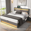 Ottoman Lift Up Storage Bed PU Upholstered Bed Frame w/ Headboard 6ft Super King
