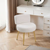 Teddy Fleece Upholstery Dressing Table Stool Pouff Footstool Makeup Vanity Chair