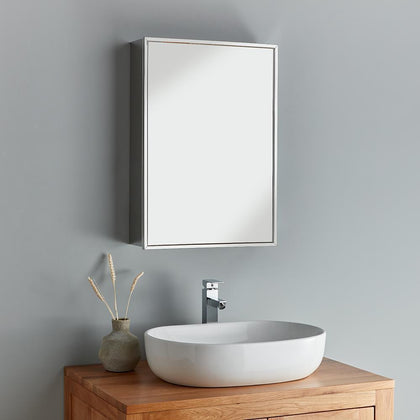 Mirror Bathroom Cabinet Large 700mm x 500mm Wall Cabinet Single Door Storage