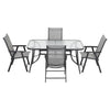 1.2m Black Garden Bistro Furniture Table Balcony Coffee Table with Umbrella Hole