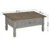 Corona Coffee Table Grey Wax 1 Drawer Solid Pine Living Room