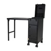 Pro Rolling Manicure Nail Table W/ Station Vanity Make Up Studio Trolley Mirror
