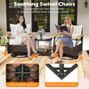 3 PCS Outdoor Swivel Chair Set Patio Garden Wicker Bistro Furniture Set
