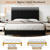4ft6 Double Bed Frame Upholstered Platform Bed with Adjustable Headboard Velvet