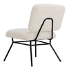 White Accent Chair Upholstered Lambswool Fabric Occasion Chair Single Sofa Chair