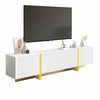 190cm TV Unit Cabinet Stand Storage with 3 Doors, 2 Drawers, Sideboard White