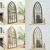 Wall Mirror Mount Decorative Long Hanging Arched Window Style Frame Decor Mirror