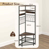 Clothes Rack Entryway Shoes Shelf Organizer Corner Hall Tree-Coffee
