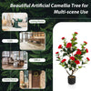 2 Pack Artificial Camellia Tree Faux Flower Plant Artificial Tree Home Decor