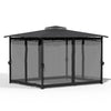 3m Hardtop Gazebo Party BBQ Marquee with Polycarbonate Roof Netting and Curtains
