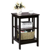 3-Tier Nightstand Wooden End Table Sofa Bed Side Table Storage Display Stand