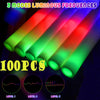 100PCS Premium Light Up LED Foam Glow Stick Flashing High Quality MultiColor UK