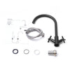 Stainless Steel Kitchen Sink Faucet Mixer Tap Spout Dual Lever Pipe Kits