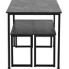 3 Piece Dining Table and Bench Set 4-Person Dinette for Kitchen Patio Outdoor
