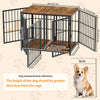 Heavy Dog Crate Furniture Side Table Dog Kennel Cage 4 Doors & Removable Divider