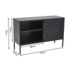 Industrial Styl TV Stand Cabinet w/ Storage Grille Door Metal Media Unit Console
