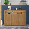 Sideboard Cabinet Oak LED Lights 130cm Storage Cupboard Kitchen Furniture Brown