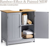 Bathroom Under Sink Cabinet Grey Bamboo Wooden Storage Cupboard Unit Christow