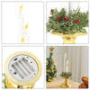 Set of 3 Battery Powered Candle Clear Wax Effect Lights with Grass Holder Decor